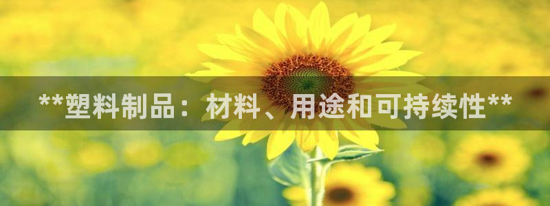 太阳诚集团是什么：**塑料制品：材料、用途和可持续性**