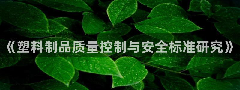 太阳集团是一家什么公司：《塑料制品质量控制与安全标准研究》