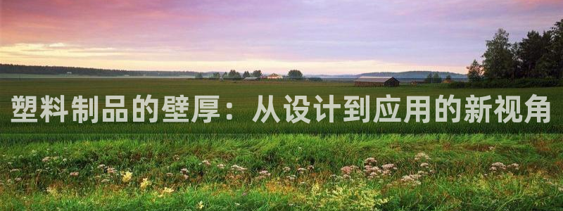 太阳集团电子游戏返还8元：塑料制品的壁厚：从设计到应用的新视